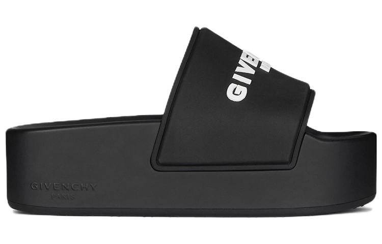 Order (W) Givenchy Logo Gegraveerde Plateau Sandalen ''Zwart'' BE306QE1F1-001