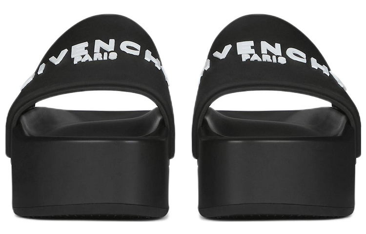 Shop (W) Givenchy Logo Gegraveerde Plateau Sandalen ''Zwart'' BE306QE1F1-001