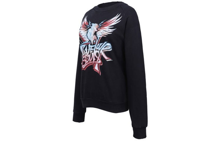 Lookbook (W) GIVENCHY 徽標圖案棉質黑色長袖運動衫 BW70523Z0Q-001