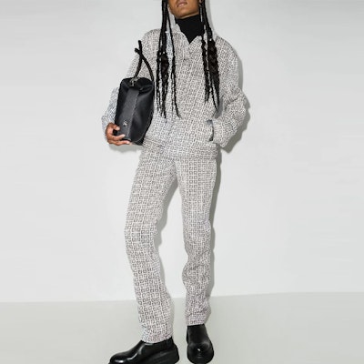 (W) ジバンシィ ロゴ ジャカード ハイウエスト ストレート カジュアルパンツ ホワイト BW50Q513N0-004 Lookbook (W) ジバンシィ ロゴ ジャカード ハイウエスト ストレート カジュアルパンツ ホワイト BW50Q513N0-004