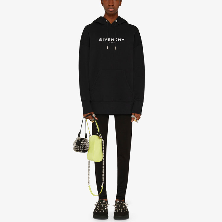 Lookbook (W) GIVENCHY 黑色Logo印花連帽衫 BWJ01Z3Z5W-001