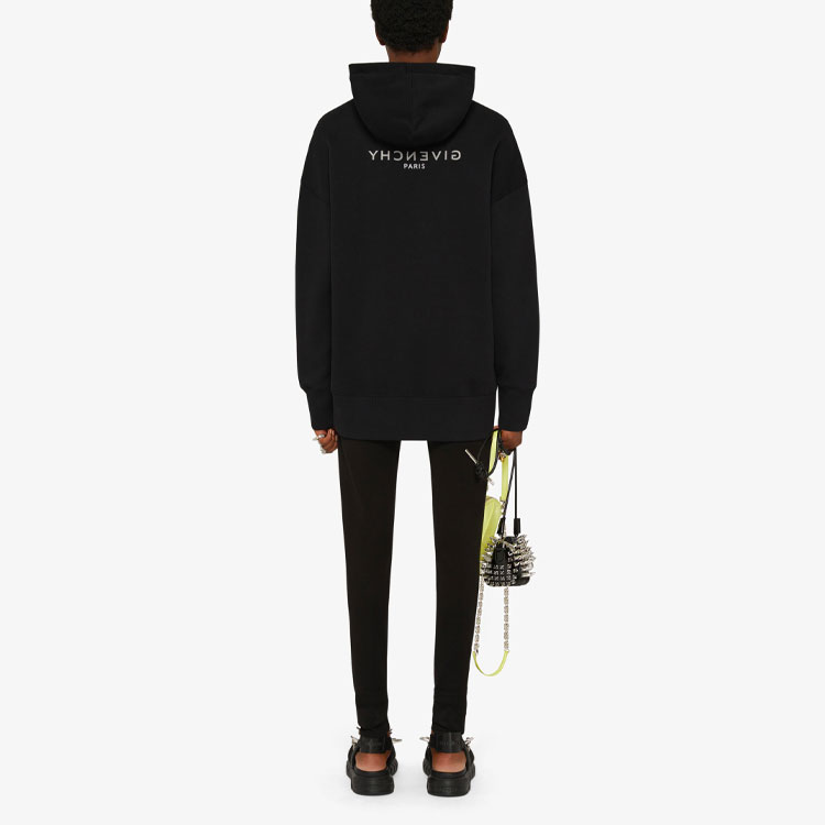 Shop (W) GIVENCHY 黑色Logo印花連帽衫 BWJ01Z3Z5W-001