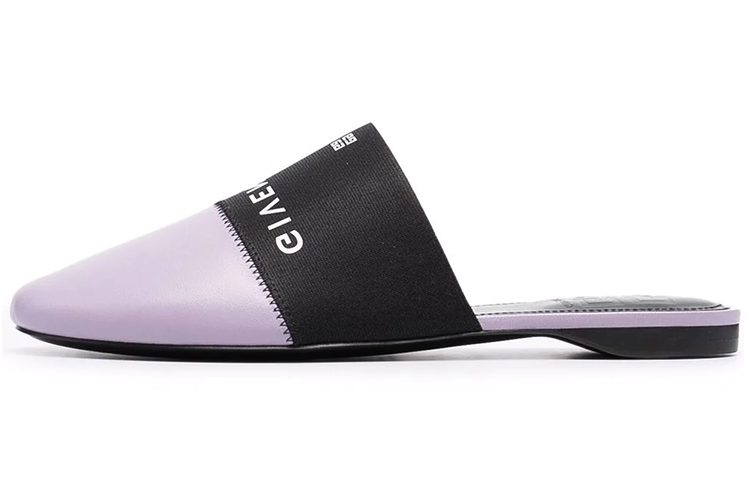 (W) Givenchy Logo Print Spliced Leather Mule 'Purple'