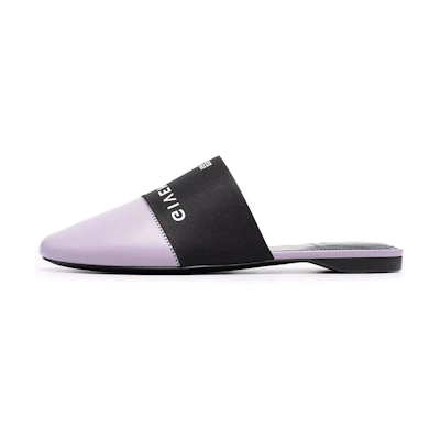 (W) Givenchy Logo Print Spliced Leather Mule 'Purple'