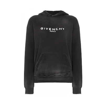 (Women) Givenchy Logo Vintage Hoodie Black - BW70513Z0L-001