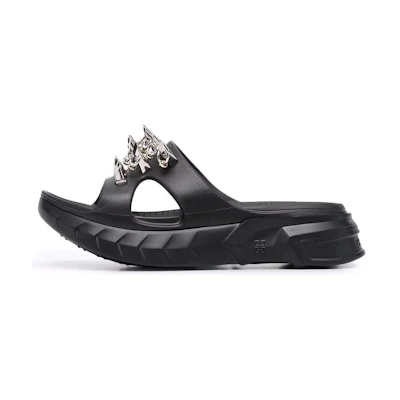 (W) Givenchy Marshmallow 'Studded Black Slides'