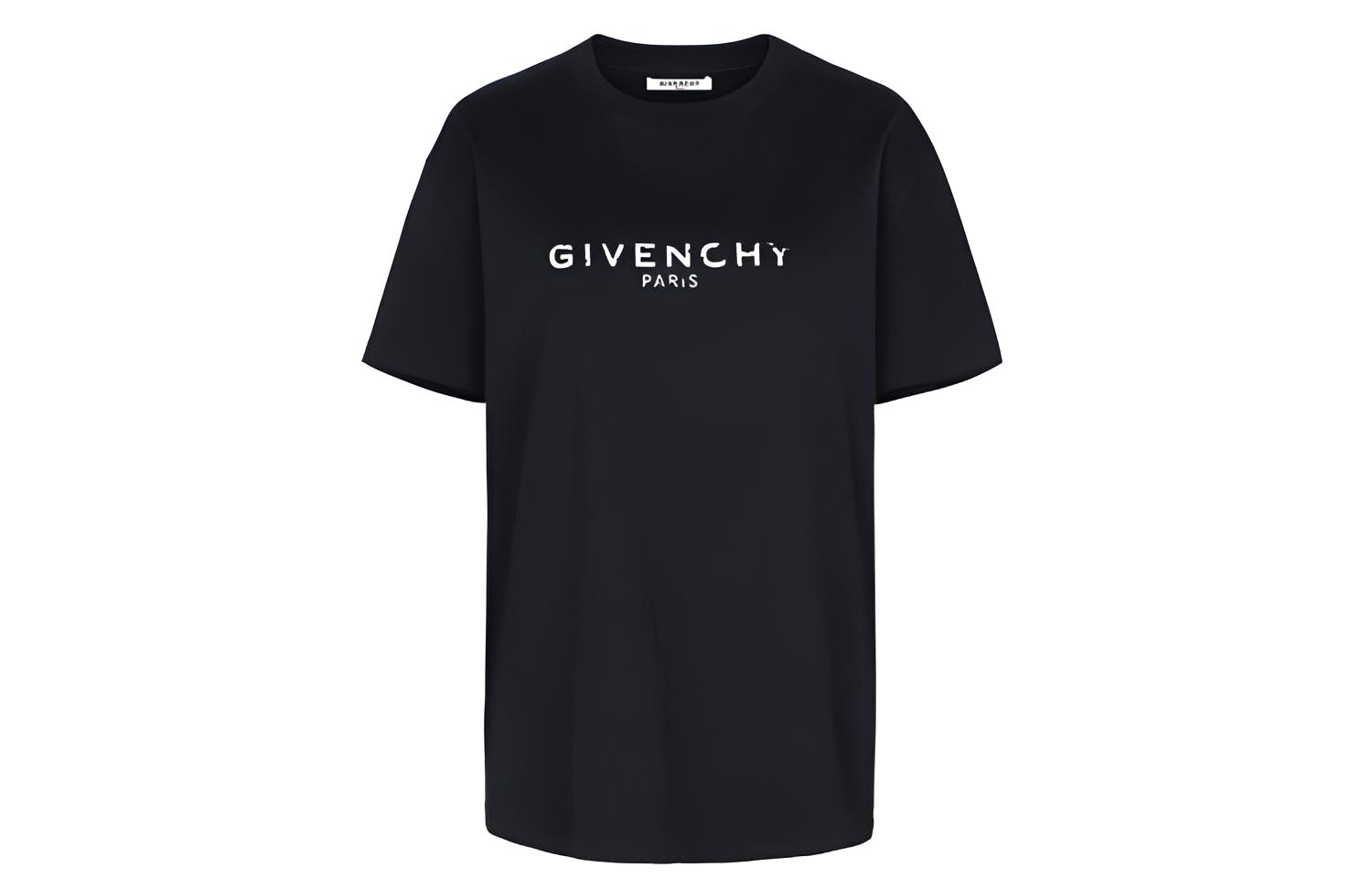 (Women) Givenchy Melting Letters Logo Black T-Shirt BW70603Z0Y-001