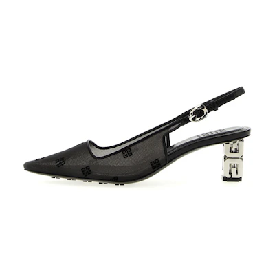(W) Givenchy Mesh Fabric Peep-Toe High Heels 'Black'