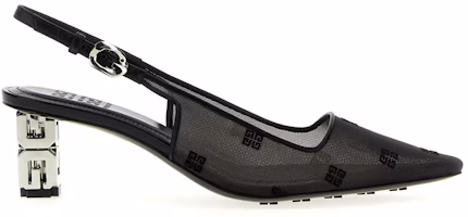 Order GIVENCHY紀梵希 網狀織物 露跟尖頭 高筒鞋 5cm 女款 黑色