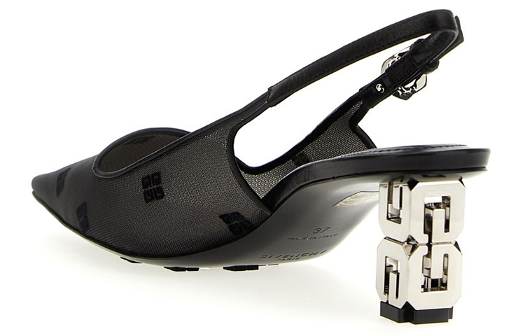 Shop (W) Givenchy Mesh Stof Peep-Toe Hoge Hakken ''Zwart'' BE402LE1PW-001