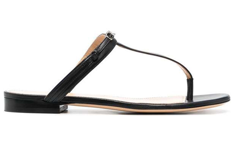 Order (W) Givenchy Zwart Leren Peep-Toe Chunky Hak Sandalen Met Metalen Logo BE3059E0XT-001