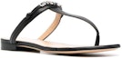 Lookbook (W) Sandal Tumit Tebal Lambskin Logo Besi Givenchy 'Hitam' Peep-Toe BE3059E0XT-001