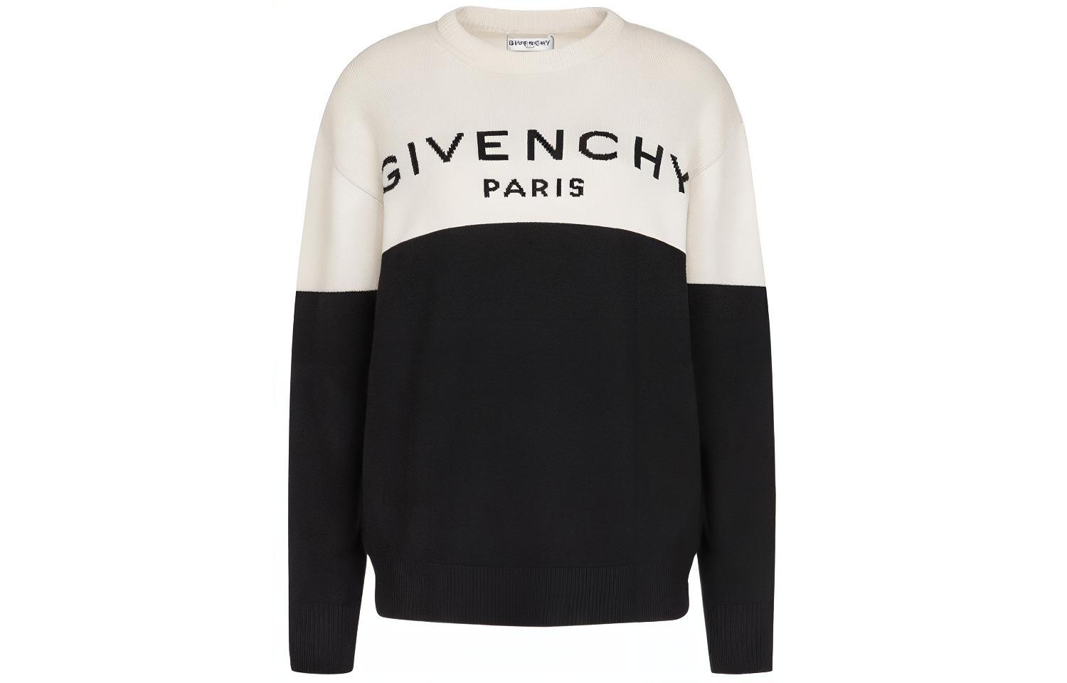 (Women) Givenchy Monogram Knit Sweater Black White BW90AE4Z7H-004