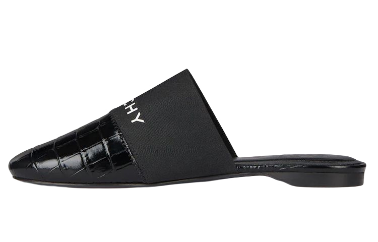 (W) Givenchy Mule Flat 'Crocodile Embossed Black'