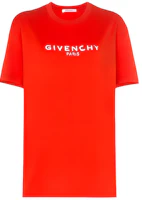 (Women) GIVENCHY Orange Letter Print Short Sleeve Crewneck T-Shirt. BW70603Z0Y-600 (Women) GIVENCHY Orange Letter Print Short Sleeve Crewneck T-Shirt. BW70603Z0Y-600