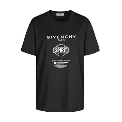 (Women) GIVENCHY Printed Round Neck Short Sleeve T-Shirt Black. BW70753233-001