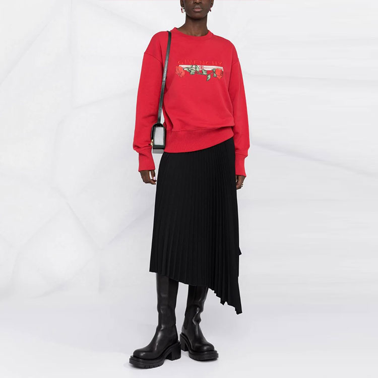 Lookbook (W) Givenchy 紅玫瑰印花長袖圓領運動衫 BWJ0213Z75-640