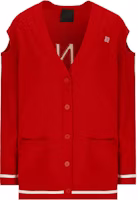 (Women) Givenchy Red V-Neck Logo Buttoned Long-Sleeve Sweater for Women. BW90L04ZBJ-616 (Women) Givenchy Red V-Neck Logo Buttoned Long-Sleeve Sweater for Women. BW90L04ZBJ-616