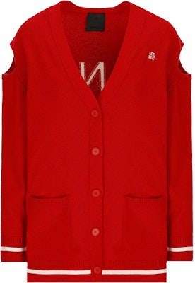 (W) Givenchy Sweater Merah V-Neck Logo Kancing Lengan Panjang Wanita. BW90L04ZBJ-616 Buy (W) Givenchy Sweater Merah V-Neck Logo Kancing Lengan Panjang Wanita. BW90L04ZBJ-616