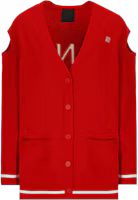 Order (W) Givenchy 女士紅色V領扣式長袖Logo毛衣 BW90L04ZBJ-616