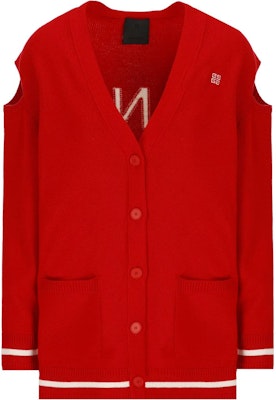 (W) Givenchy Sweater Merah V-Neck Logo Kancing Lengan Panjang Wanita. BW90L04ZBJ-616 Order (W) Givenchy Sweater Merah V-Neck Logo Kancing Lengan Panjang Wanita. BW90L04ZBJ-616