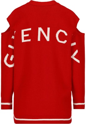 (W) Givenchy Sweater Merah V-Neck Logo Kancing Lengan Panjang Wanita. BW90L04ZBJ-616 Lookbook (W) Givenchy Sweater Merah V-Neck Logo Kancing Lengan Panjang Wanita. BW90L04ZBJ-616