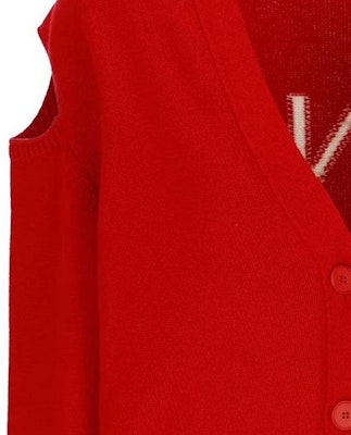 (W) Givenchy Sweater Merah V-Neck Logo Kancing Lengan Panjang Wanita. BW90L04ZBJ-616 Details for (W) Givenchy Sweater Merah V-Neck Logo Kancing Lengan Panjang Wanita. BW90L04ZBJ-616