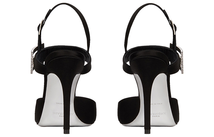 (W) Givenchy Satin Buckle High Heels 'Black' 圖 4