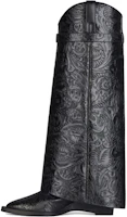 (Women) Givenchy Shark Lock 'Black Leather Knee-High Boots' BE702YE1U9-001 (Women) Givenchy Shark Lock 'Black Leather Knee-High Boots' BE702YE1U9-001