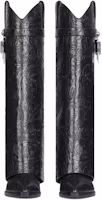 Lookbook (Women) Givenchy Shark Lock 'Black Leather Knee-High Boots' BE702YE1U9-001