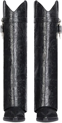 (W) Givenchy Shark Lock ''Schwarze Leder-Kniehohe Stiefel'' BE702YE1U9-001 Lookbook (W) Givenchy Shark Lock ''Schwarze Leder-Kniehohe Stiefel'' BE702YE1U9-001