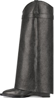 (Women) Givenchy Shark Lock 'Black Leather Zipper High-Top Boots' BE702YE1WZ-001 (Women) Givenchy Shark Lock 'Black Leather Zipper High-Top Boots' BE702YE1WZ-001
