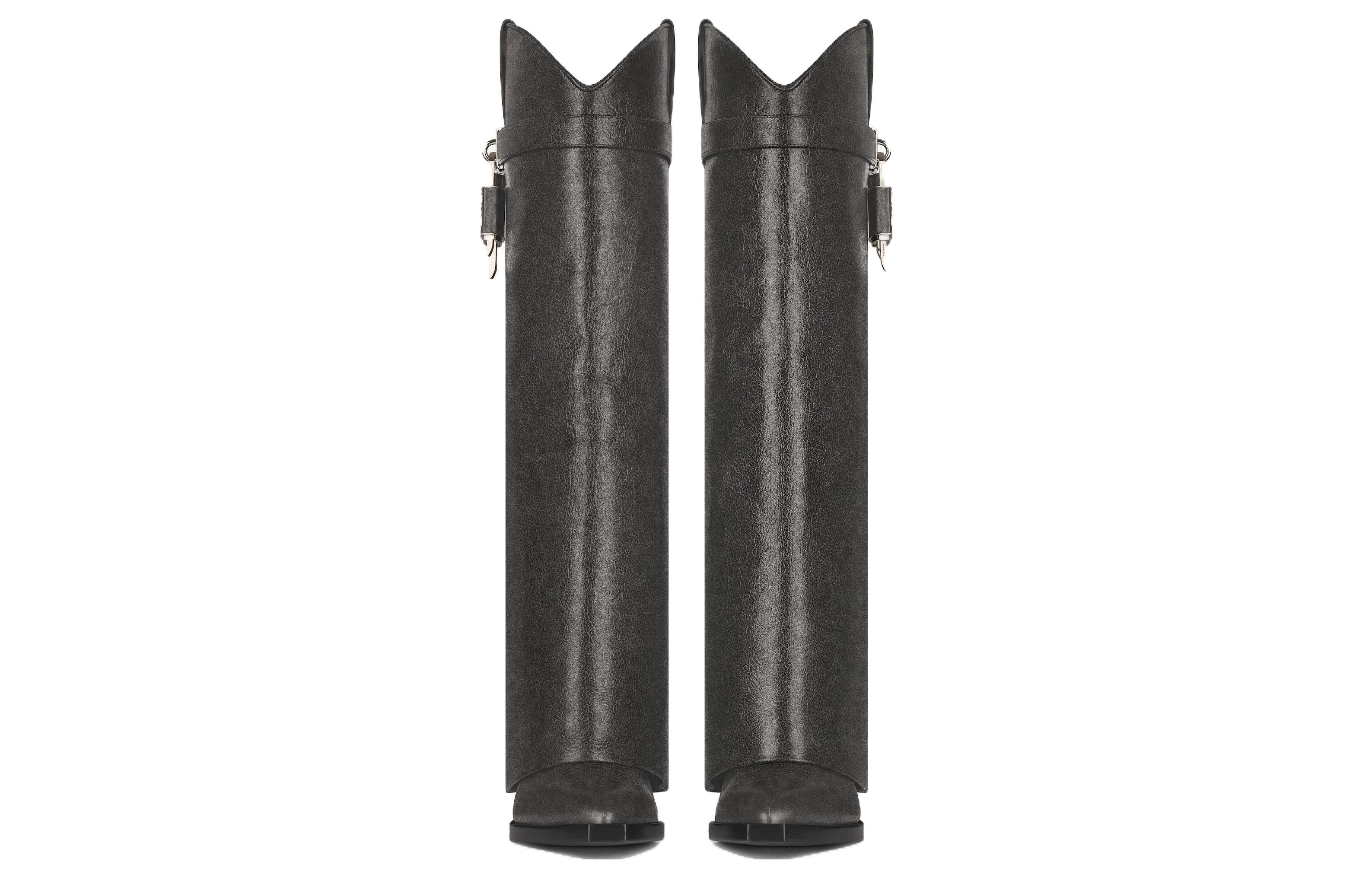 Lookbook (W) 지방시 샤크락 블랙 레더 하이탑 부츠 BE702YE1WZ-001