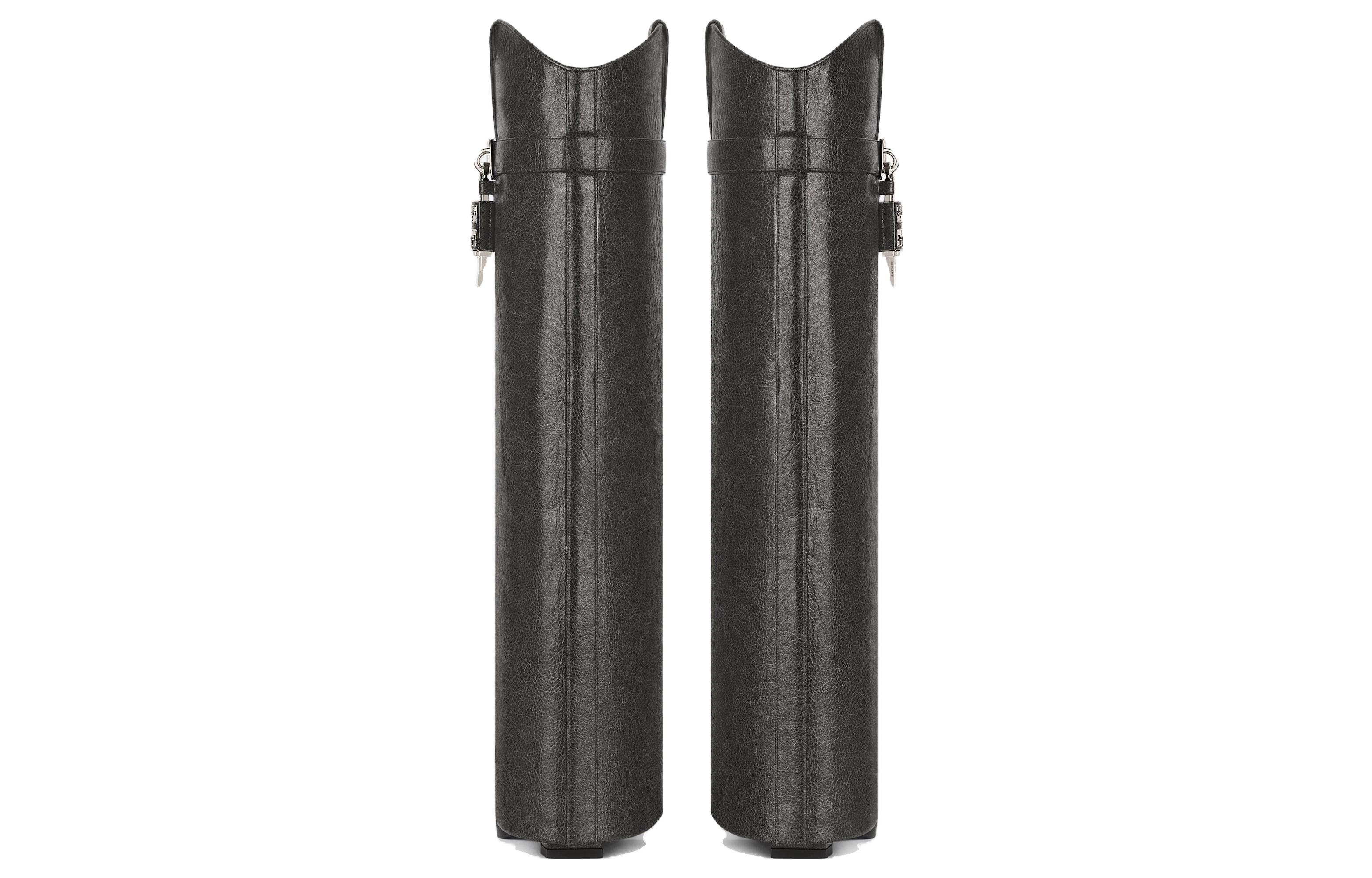 Shop (W) 지방시 샤크락 블랙 레더 하이탑 부츠 BE702YE1WZ-001