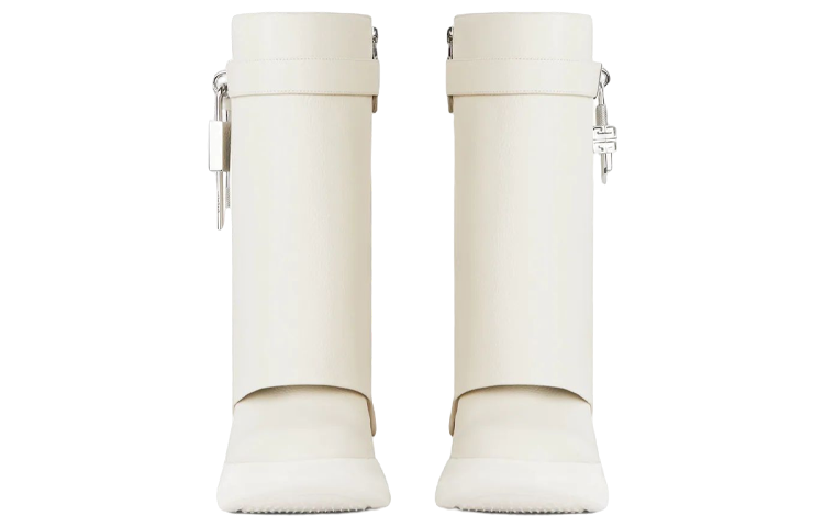 Shop (W) But Butang Tinggi Givenchy Shark Lock 'Kulit Putih' BE603SE1AZ-250