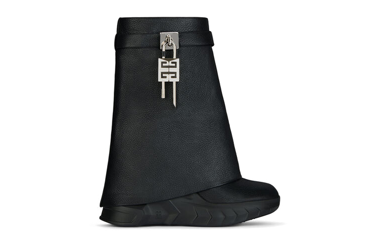 Order (W) Botas Biker Givenchy Shark Lock 'Cuero Negro Texturizado' BE603SE1AZ-001