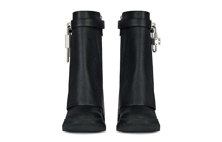 Lookbook (W) Botas Biker Givenchy Shark Lock 'Cuero Negro Texturizado' BE603SE1AZ-001