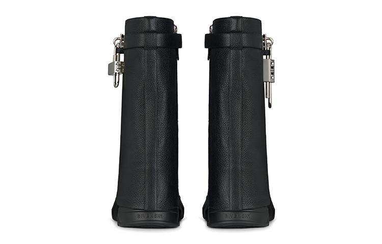 Shop (W) Botas Biker Givenchy Shark Lock 'Cuero Negro Texturizado' BE603SE1AZ-001