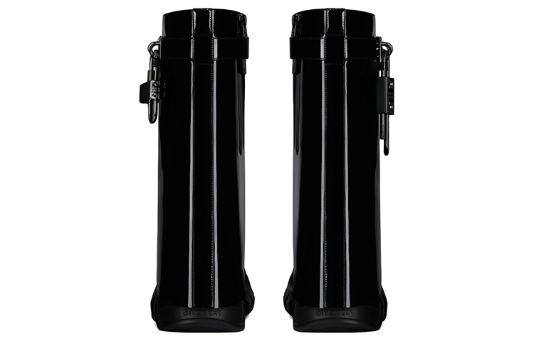 Shop (W) 纪梵希鲨鱼锁扣骑士靴 '黑色漆皮' BE603SE1FT-001