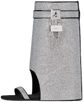 (Women) Givenchy Shark Lock Booties 'Silver' 'Satin Diamond Open-Toe' BE307TE1SR-040 (Women) Givenchy Shark Lock Booties 'Silver' 'Satin Diamond Open-Toe' BE307TE1SR-040