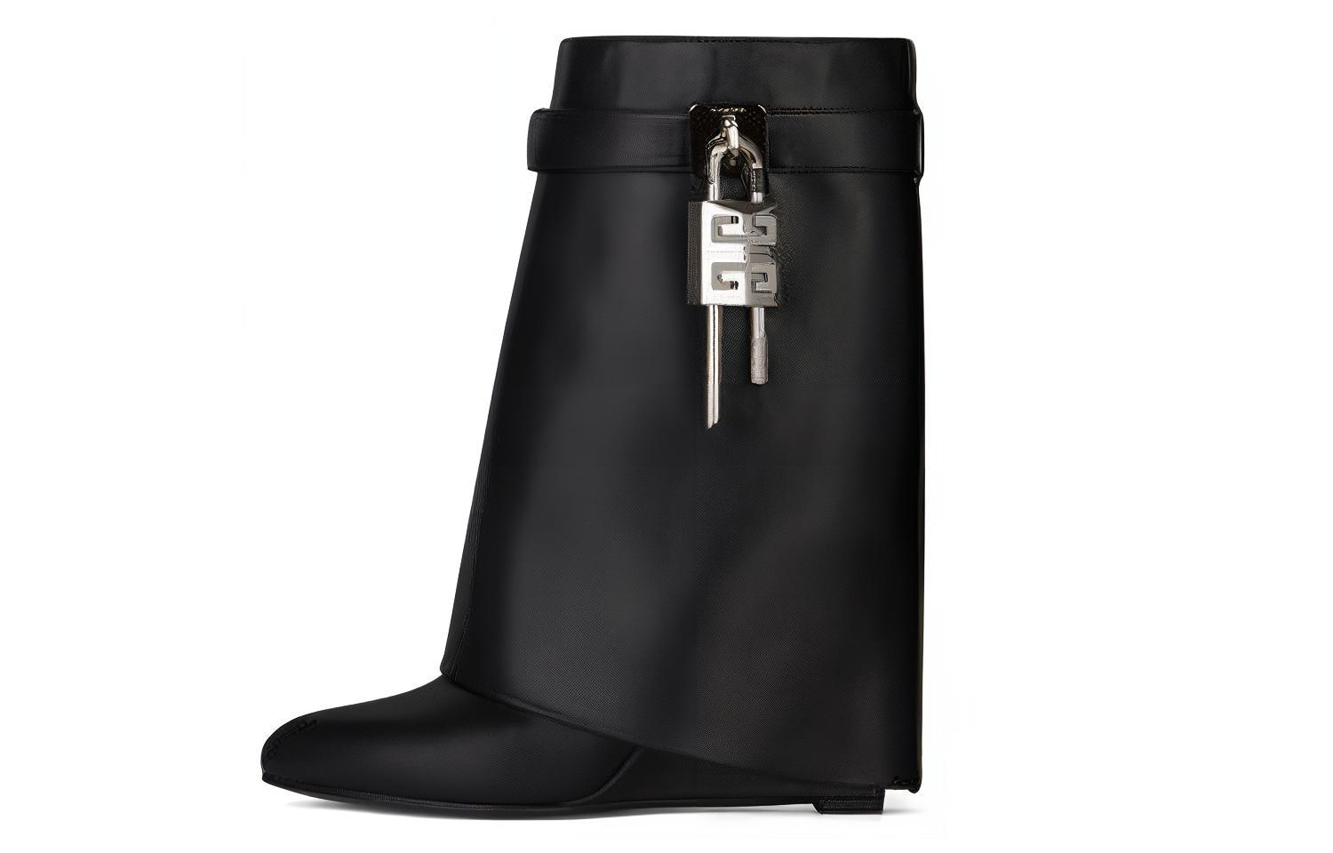 (Women) Givenchy Shark Lock Boots 'Black Leather' BE602RE147-001