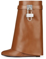 (Women) Givenchy Shark Lock Boots 'Brown Leather' BE603KE180-204 (Women) Givenchy Shark Lock Boots 'Brown Leather' BE603KE180-204