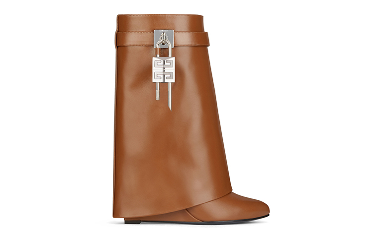 Order (W) 纪梵希棕色皮革鲨鱼锁靴 BE603KE180-204