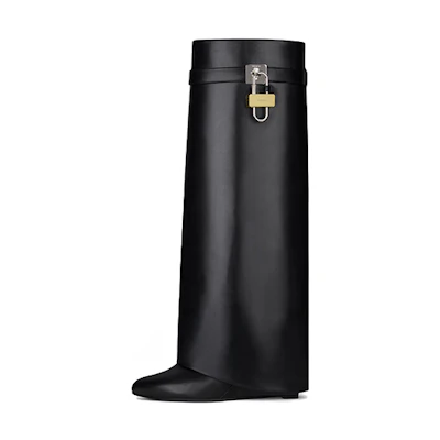 (W) Givenchy Shark Lock High-Top Boots 'Black Leather'