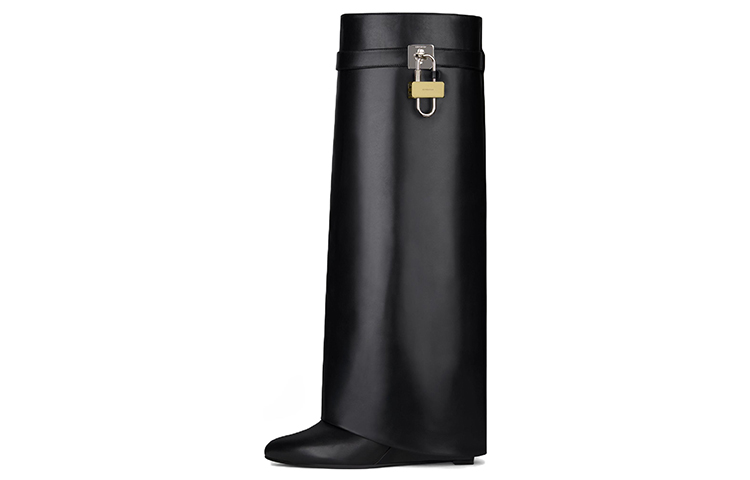 (Women) Givenchy Shark Lock High-Top Boots 'Black Leather' BE702NE1NG-001