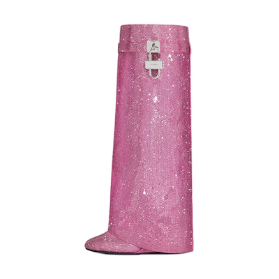 (W) Givenchy Shark Lock High-Top Boots 'Satin Pink Crystal'