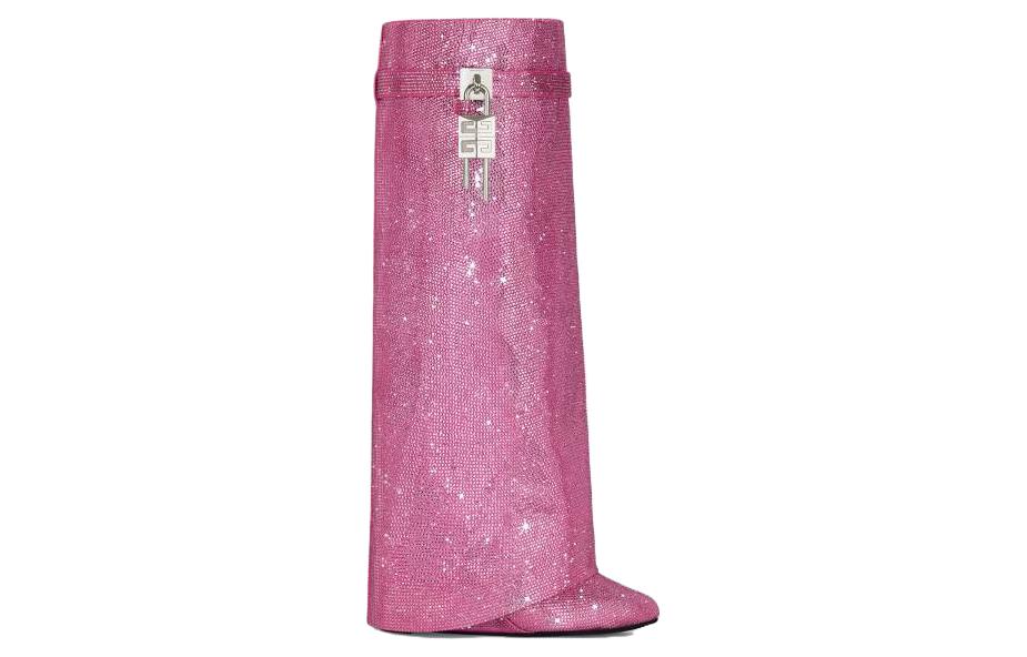 Order (Women) Givenchy Shark Lock High-Top Boots 'Satin Pink Crystal' BE702EE1SJ-652