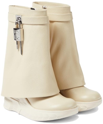 (Women) Givenchy Shark Lock High Top Boots 'White Leather' BE603SE1AZ-250 Lookbook (Women) Givenchy Shark Lock High Top Boots 'White Leather' BE603SE1AZ-250