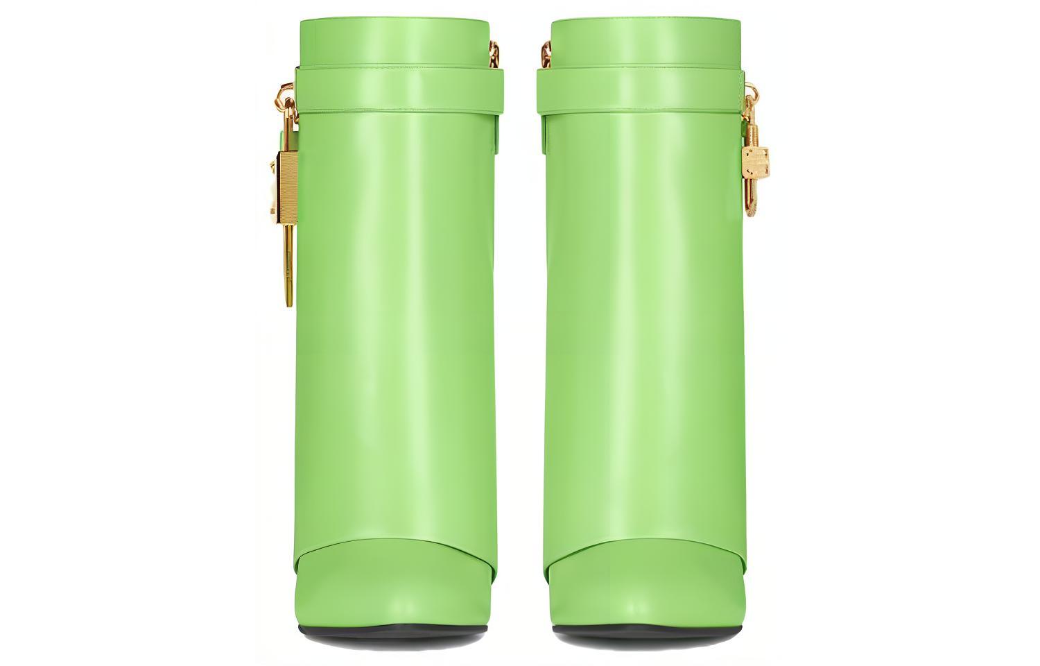 (W) Givenchy Shark Lock Leather Zippered Booties 'Green' 圖 3