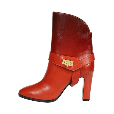 (W) Givenchy Short Sheepskin Boots 'Red Brown'